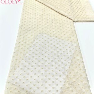 OLOEY 2025 French Embroidery Beaded Lace Fabric with Sequins African Nigerian Style for Wedding Dresses Fashionable 2025 Trend