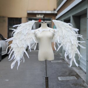 Off White Oversized Angel Feather Wings Runway Models Fashion Shows Magazine Photography Wedding Cosplay Props