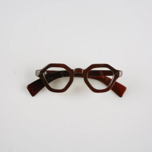 Eyeglass Frames Unique Polygon Vintage Optical Lenses Eyeglasses Handmade Light Coffee Horn Prescription Man Glasses Frames