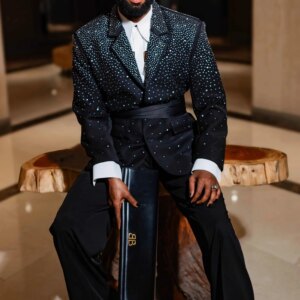 Black Men Suit Set 2 Pcs Blazer+Pants Trousers Belted Crystals Luxury Wedding Tuxedo Formal Office Jacket Prom Coat Customized