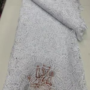 White Lace Fabric 2025 High Quality Luxury Laces On Sale 5 Yards African Guipure Lace Fabric For Nigerian Wedding Party A1054-1