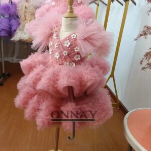 JONANY Fairytale Tiered Appliques Flower Girl Dress Made To Order Birthday Pageant Communion Robe De Demoiselle Baby Party