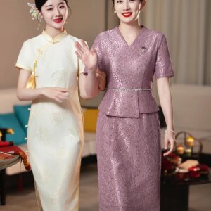 Purple Mother Of The Bride Dresses Elegant V-Neck Tea-Length Wome Sheath Dresses For Wedding Party Mom Evening Gowns 2024