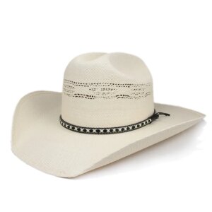 Hollow breathable grass woven hard set cowboy hat and waterproof