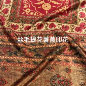 Silk jacquard and Pueraria lobata printed fabric for a new Chinese-style coat