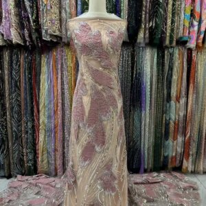 French Mesh Tulle Lace Fabric Beads Embroidered Sequins African Lace Fabric 2025 High Quality Nigerian Wedding Dress for Women