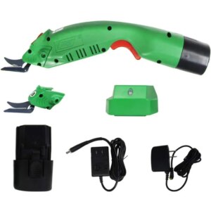 WBT-2 Cordless Electric Scissors for Cutting Fabric/Carpet/Sponge/Paperboard Fiberglass Scissor w/ 2 Blades 5000mAh Large Batte
