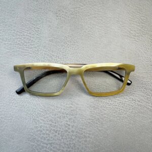 Eyeglass Frames Square Vintage Business Handmade Black White Horn Reading Prescription Man Glasses Frames Lenses Eyeglasses