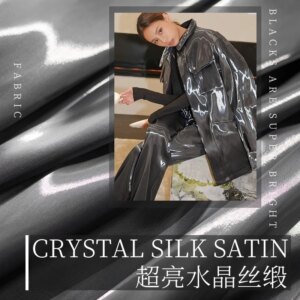 5 Yards High Quality Super Bright Crystal Silk Satin Liquid Fabric Glossy Reflective Glossy Fashion Graduation Design Fabrics