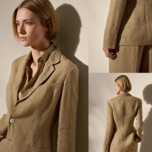 Houndstooth Office Lady Women Pants Suits 2 Pieces Slim Fit Customized Formal Casual Suits Meeting Business Outfit