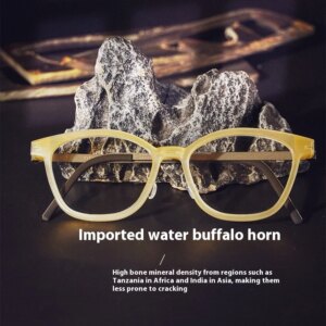 1851 Linde replicated natural ox horn glasses luxury handmade optical prescription glasses frame myopia progressive glasses