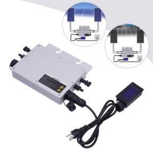 700W Solar Grid Tie Micro Inverter Waterproof IP65 with AC Data Monitoring Display LCD Screen, 110V Wind Power for 30V 36V Panel