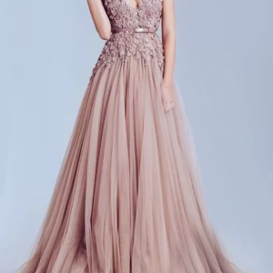 Classic V-Neck Appliquins Sleeveless Pleat A-Line Mother Of Bride Wedding Dresses Bridal Gowns Customized