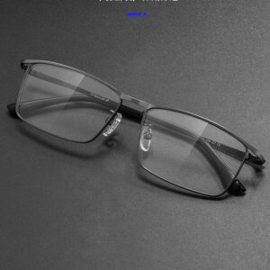 Business Rectangular Ultra Light  Pure Titanium IP Plating Glasses Frame Myopia  for Men and Woman optical lenses with recipe