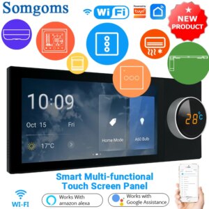 Somgoms Tuya Smart 6 Inch HD LCD Touch Switch Panel Multi-functional Central Control For Scenes Control WiFi Zigbee Devices