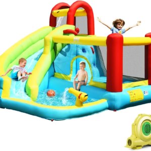 Inflatable Water Slide, Water Bounce House & Water Park w/Splash Pool & Slides, Climbing Wall, Indoor Outdoor Blow up Water Slid