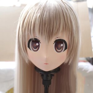 (KM107) Handmade Female Resin Crossdress Pretty Girl 3/4 Head Lolita Doll Mask Japanese Anime Cosplay Kigurumi Mask Crossdresser