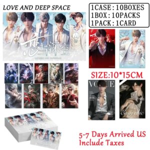 2025 Wholesales Love And Deep Space Love Collection box Mo Ka Culture A6 Sexy Male God Abs Series Anime Playing Cards Party Game
