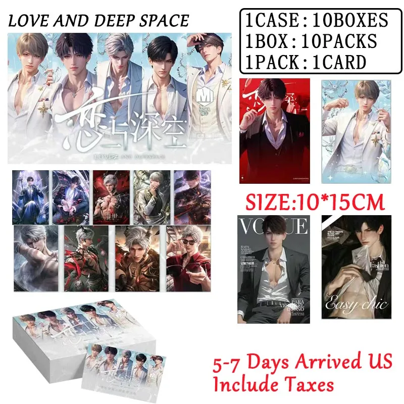 2025 Wholesales Love And Deep Space Love Collection box Mo Ka Culture A6 Sexy Male God Abs Series Anime Playing Cards Party Game