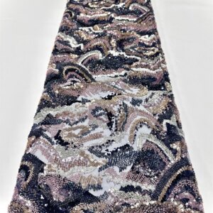 Fashion Fringed Lace Fabric With Beaded African Embroidered Dubai New 2025 Sequins Lace Fabric For Wedding Party Dresses Women