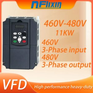 VFD 5.5/7.5/11/15/18.5/22/30/37/45/55KW Variable Frequency Converter Inverter 3P Input 460V-480V and 3-Phase Output 460V-480V
