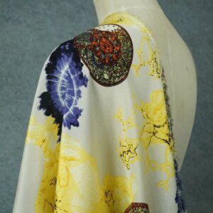 Printed Natural Real Silk Fabric Crepe De Chine 02 Summer Thin Silkworm Shirt Dress