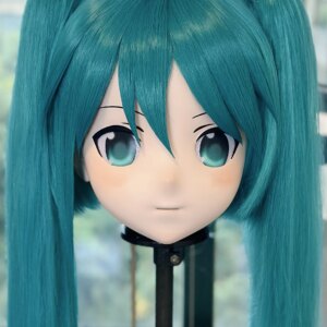 Customize Character Female/Girl Resin Kig Full Head With Lock Anime Cosplay Japanese Anime Kigurumi Mask