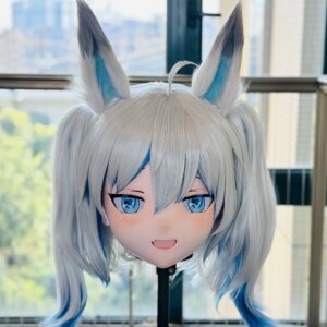 Customize Character Female/Girl Resin Kig Full Head With Lock Anime Cosplay Japanese Anime Kigurumi Mask
