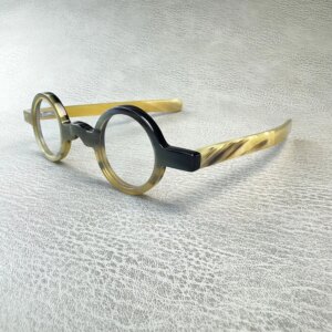 Eyeglass Frames Unique Small Round Vintage Handmade 100% Natural Horn Prescription Man Glasses Frames Optical Lenses Eyeglasses