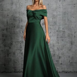 Long Satin Evening Dress for Women Off Shoulder Bridesmaid Dress A-line Prom Dress Floor Length Wedding Party Dress Customized
