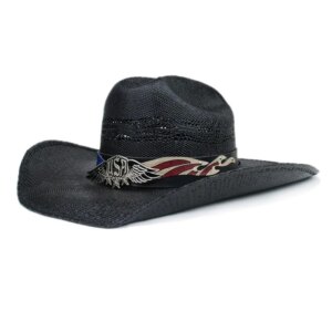 Outdoor vintage belt hollow breathable hard cowboy hat sunshade top