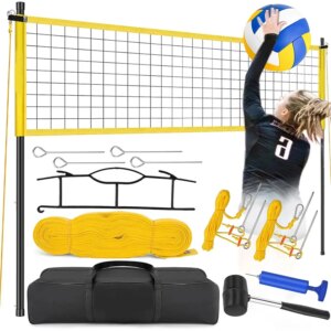 Outdoor Volleyball Net for Backyard, Beach, and Lawn, Portable Volleyball Net Set