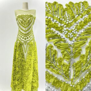2025 African French Nigerian High End Heavy Lace Fabric With Beads Sequins Mesh for Embroiderg Wedding Party Bride Sewing Dress