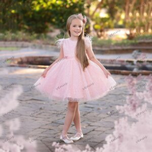 Colorful Flower Girl Dresses فساتين للمناسبات الخاصة Simple Knee-Length Princess Birthday Dress Customized Vestidos De Novia
