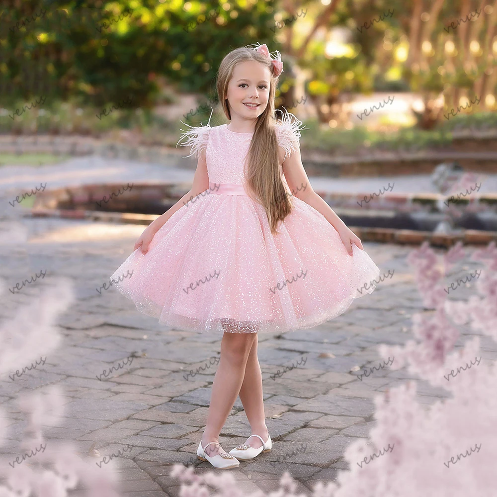Colorful Flower Girl Dresses فساتين للمناسبات الخاصة Simple Knee-Length Princess Birthday Dress Customized Vestidos De Novia