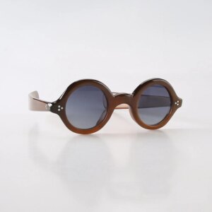 Women Sunglasses Men Round Rivets Retro Vintage Wide Temple Handmade Natural Horn Sunglass Polarized Fashon Glasses
