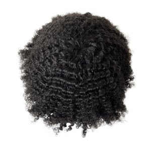 Burmese Remy Human Hair Replacement 8mm Wave #1b 8×10 Q6 Base Toupee Front Swiss Lace Unit for Black Men