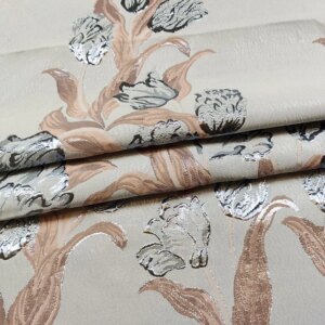 Gold thread jacquard dress fabric toasting windbreaker positioning floral three-dimensional