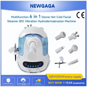 New 6 In 1 Ultrasound Oxygen Bubble Facial Machine Skin Care Whitening CO2 Oxygen Hot Cold Skin Rejuvenation Moisturizing Device