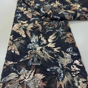 Africa Nigerian Beaded French Mesh Lace With Sequins High Quality 2025 Embroidery Lace Sequins Lace For Wedding Dresses Women