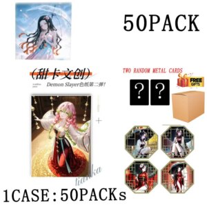 Wholesales Demon Slayer Collection Card Booster Box Tianka Wenchuang Acrylic Colored Paper Wave 2 Children Toy Gift