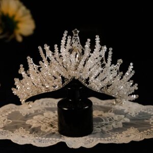 Bridal Crown Headdress Korean Style High-End Elegant Luxury Wedding Formal Dress Accessories Female Birthday Adulthood Crown