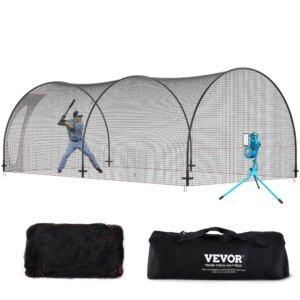 Heavy-Duty 22-Foot Portable Baseball Batting Cage Net with Frame for Backyard Softball Training Carry Bag Included