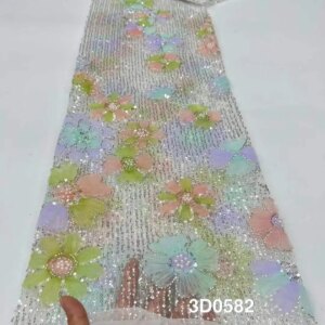 2025 Luxury French Handmade Beaded And Sequins Embroidery Lace New Arrival African Tulle Lace Fabric For Bridal Wedding Dresses