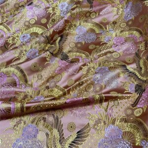 Chinese-style embossed heavy jacquard fabric woven brocade cheongsam intangible cultural heritage gold thread