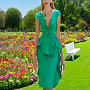 Customized short-sleeved satin knee-length mermaid wedding dress for the mother of the bride at the formal evening event
