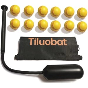 The Yellow Baseball Swing Trainer kit Includes 12 Training Balls and 1 Centrifugal Swing Trainer as Well as a Rope Baseball Bat