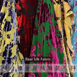 Brocade Jacquard Digital Printing Real Silk Fabric High-End Dress Cheongsam Cloth