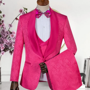 Prom Wedding Suits for Man 2 Peices Blazer Pants One Button Dark Textured Fabric Formal Buainess Office Evening Party Customized