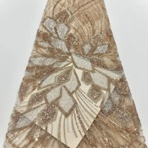 Luxury African Sequin Beaded Lace Fabric 2025 High Quality Groom Nigerian Wedding Bridal Embroidery French Tulle Sewing